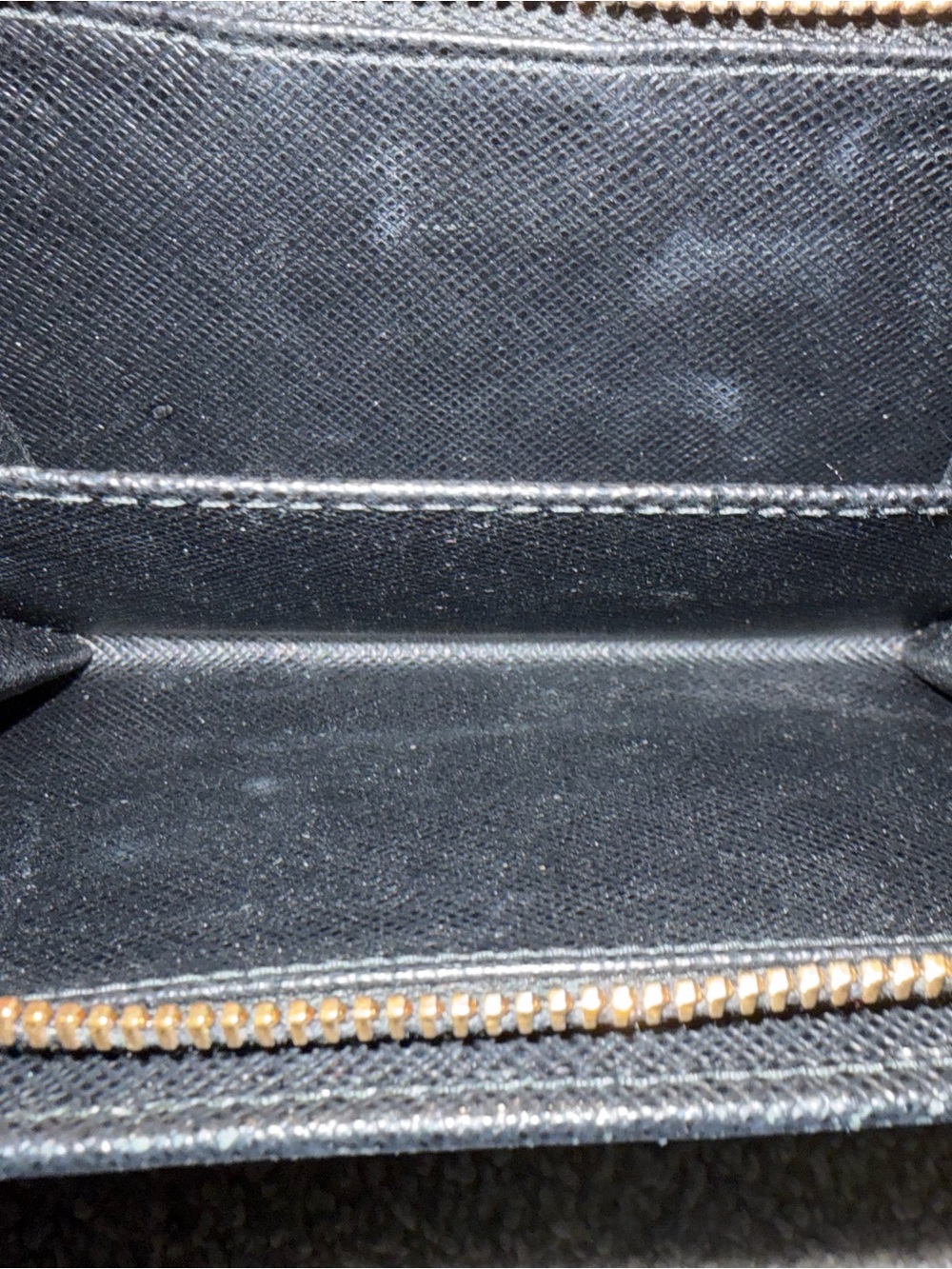 Prada Black Saffiano Leather Zip-Around Wallet with Gold Logo - Picture 10 of 16